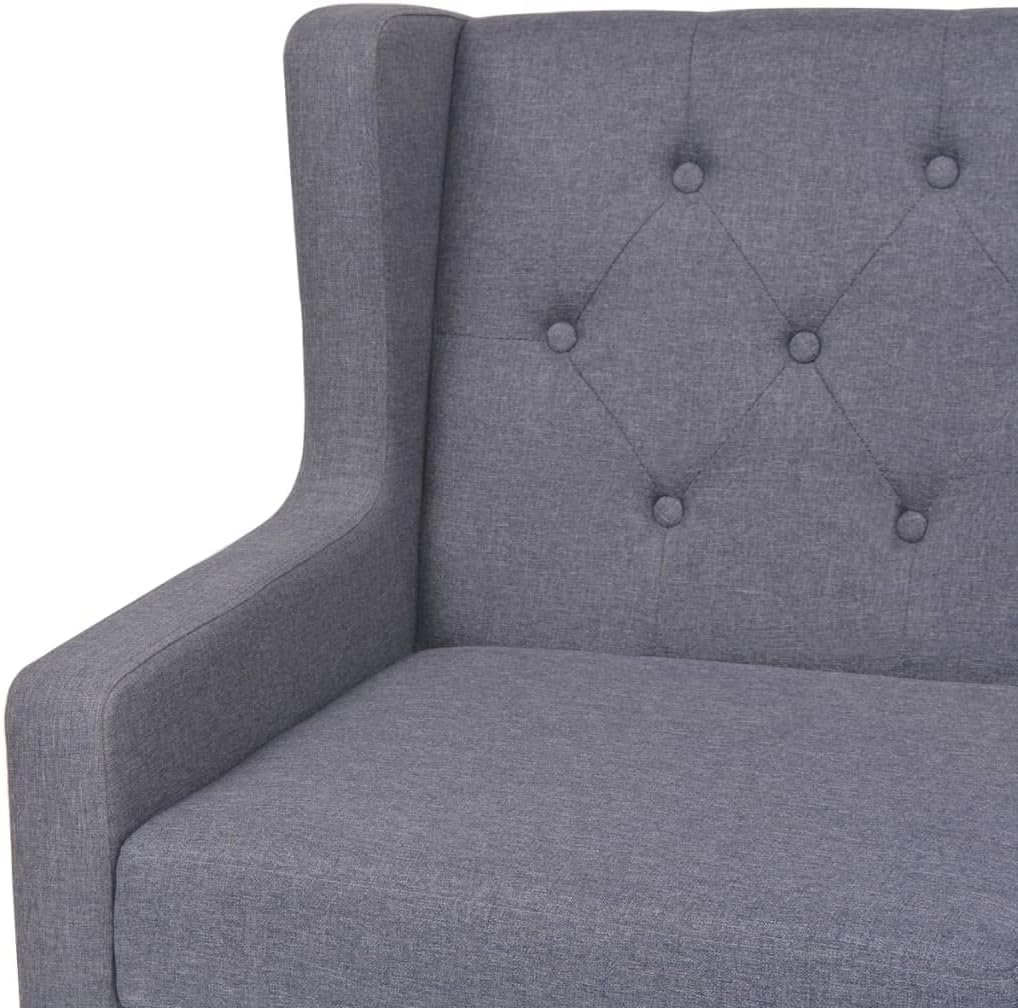 vidaXL Sofa 3-Sitzer Dreisitzer Stoffsofa Polstersofa Loungesofa Couch Polstermöbel Wohnzimmersofa Designsofa Stoff Grau Holzgestell
