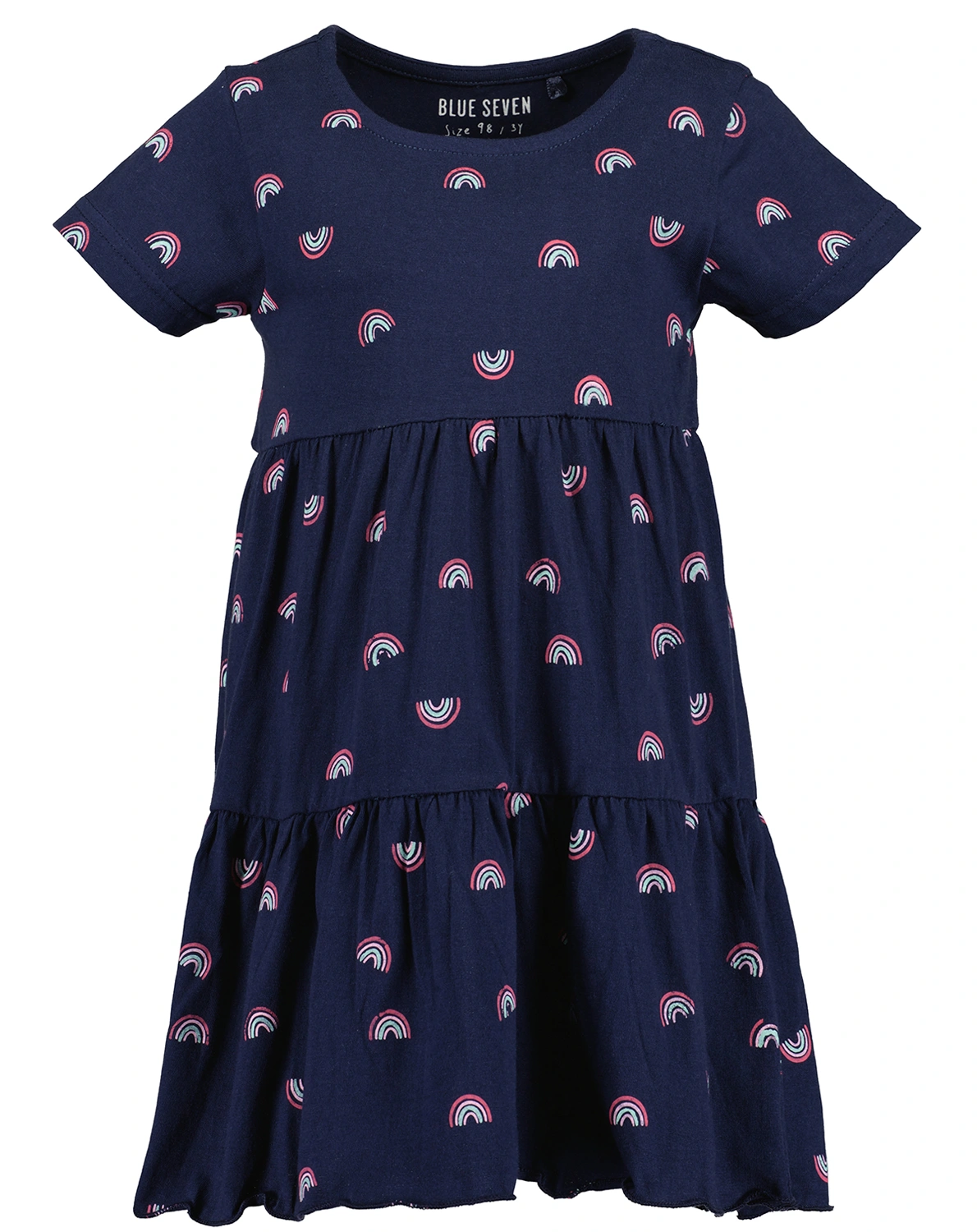 Kurzarm-Kleid RAINBOWS AOP in blau