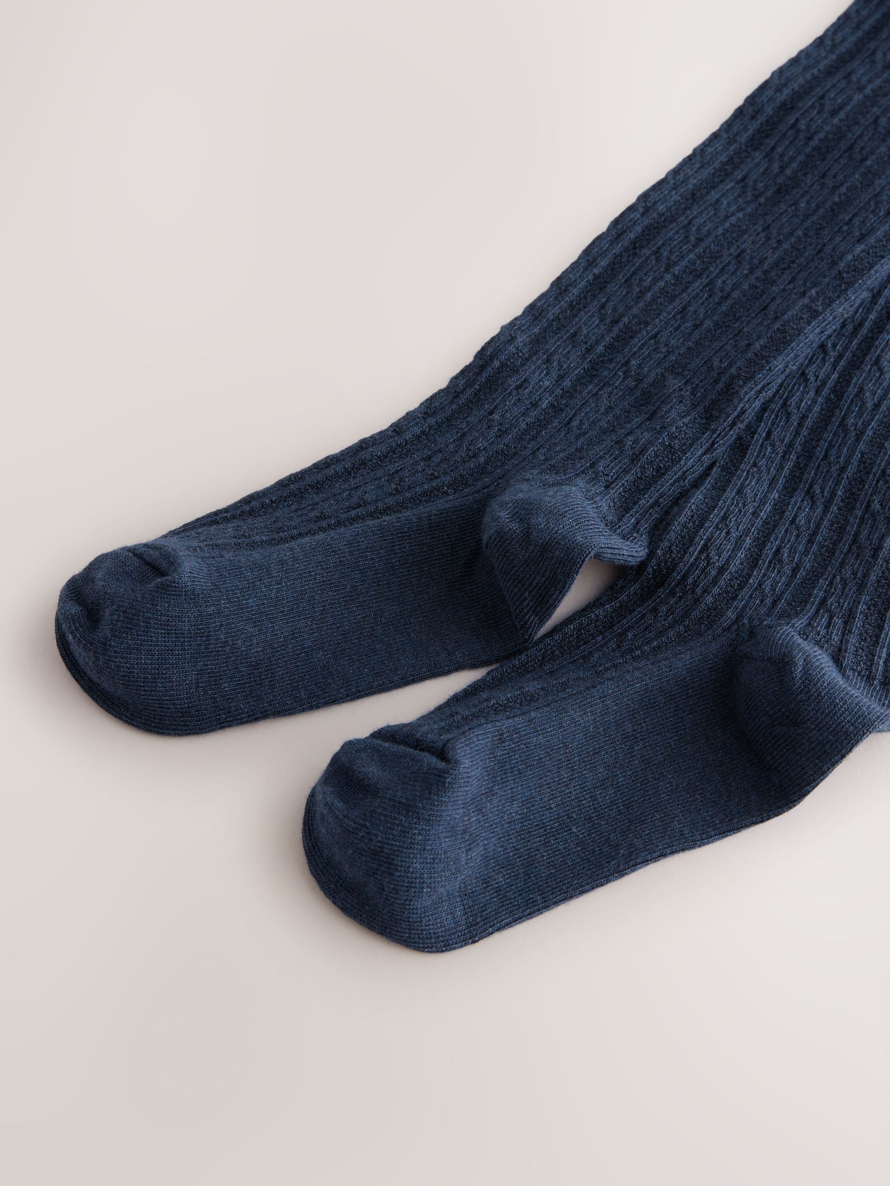 Donkerblauw - Maillot met hoog katoengehalte en kabelpatroon