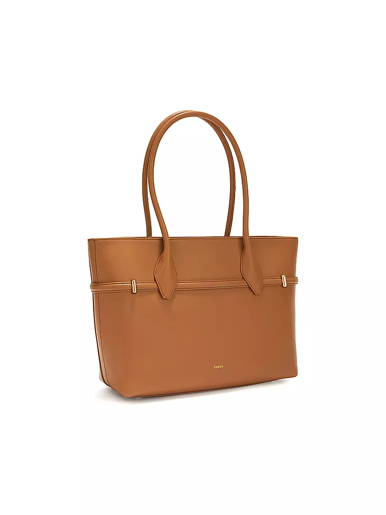 FURLA Ledertasche - Shopper GOCCIA Large camel