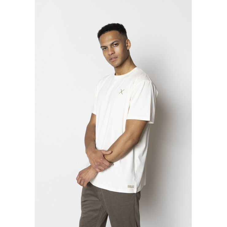 Clean Cut Copenhagen Cross Logo Organic Tee Ecru