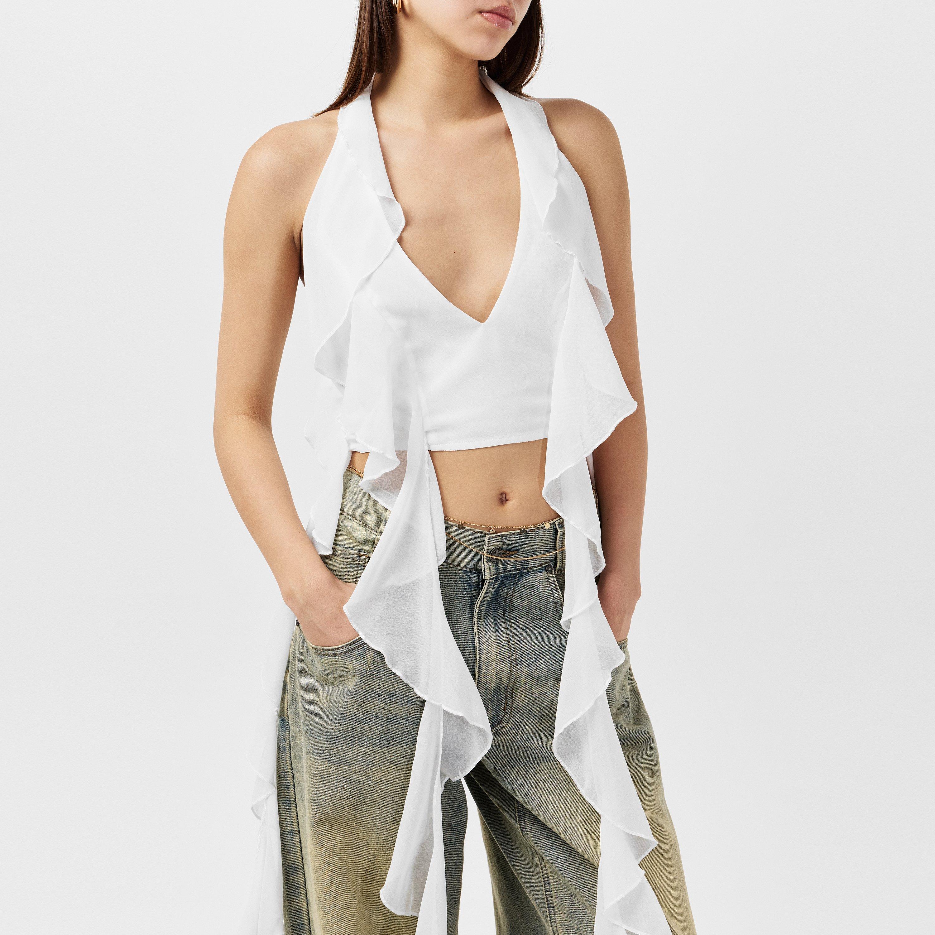 Missy Empire ME Halter Frill Detail Top