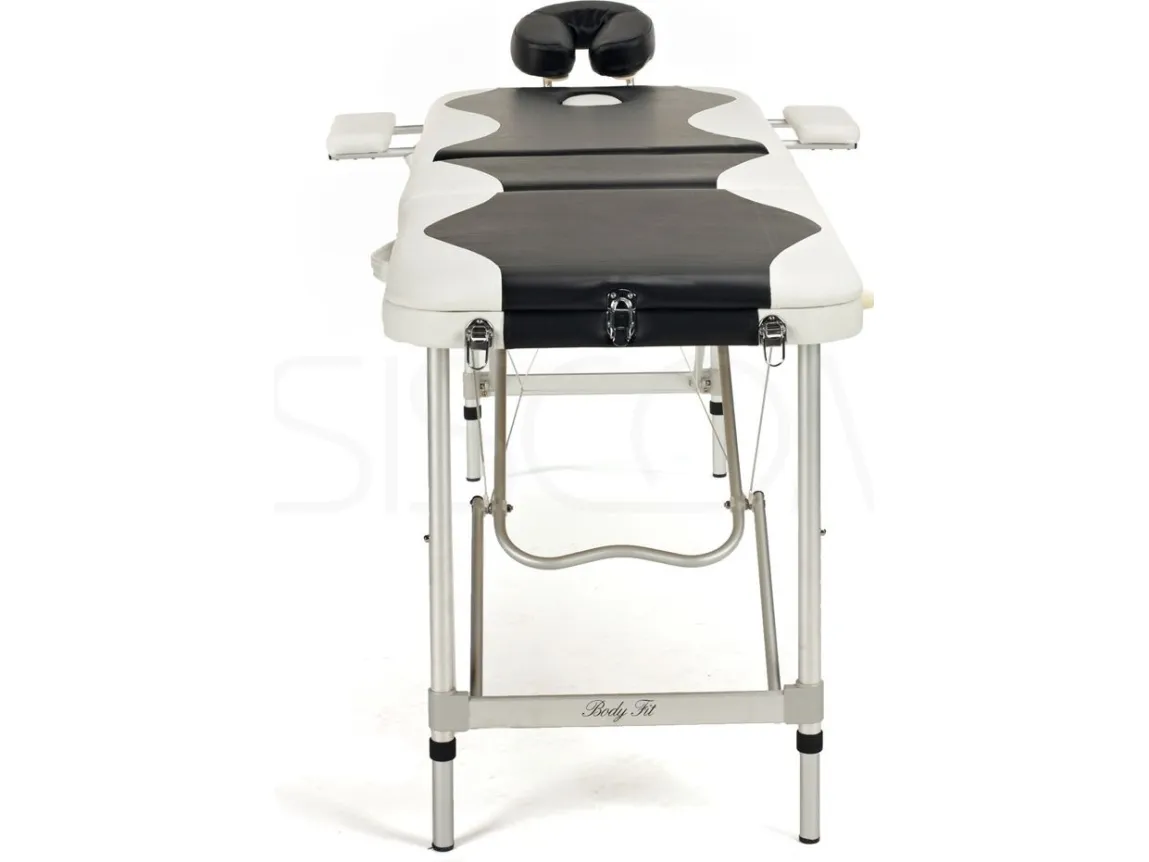 Bodyfit massageseng 3 sektioner aluminium sort og hvid (1038)