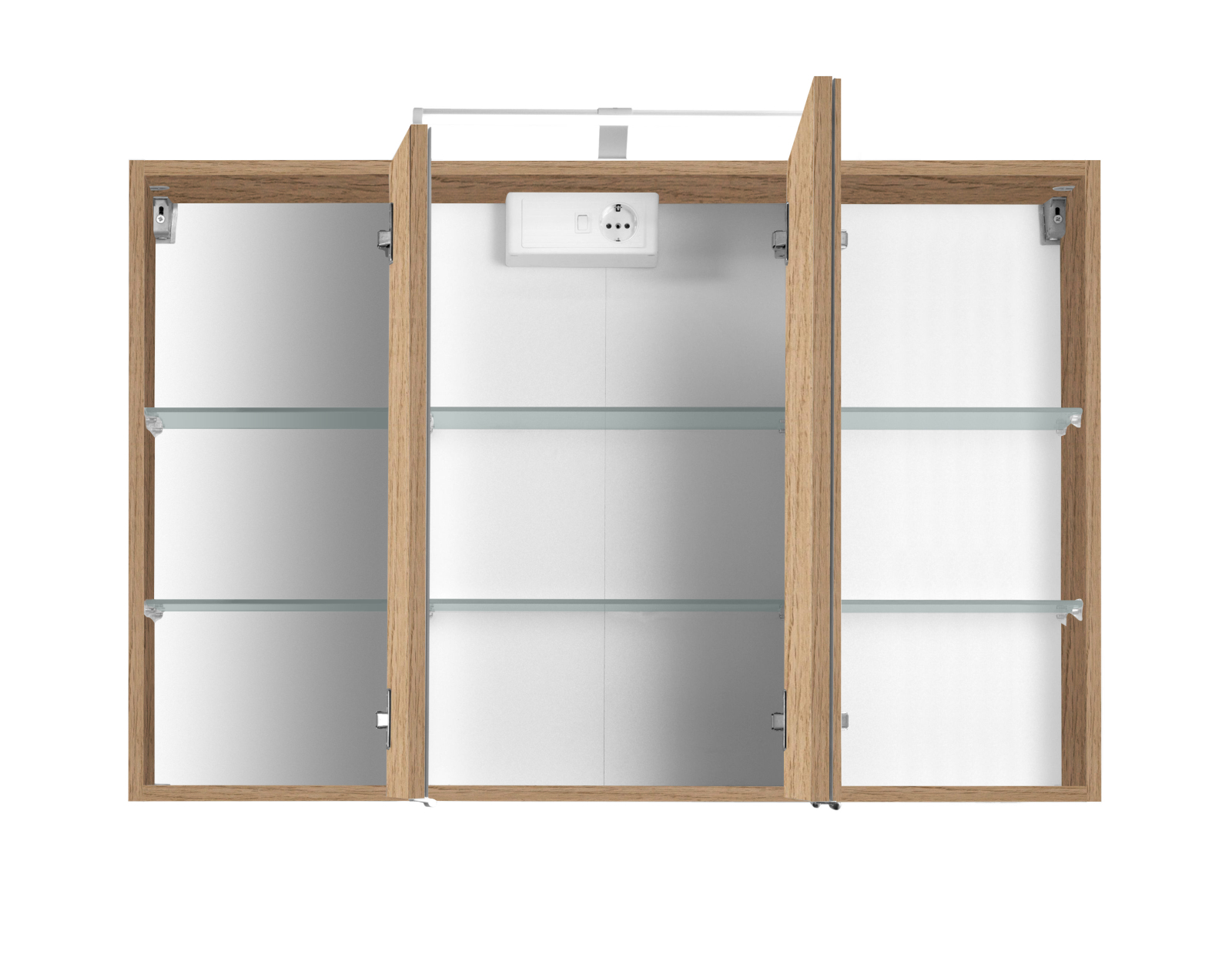 3D-Spiegelschrank BOLOGNA - Wotan Eiche - 100 cm breit