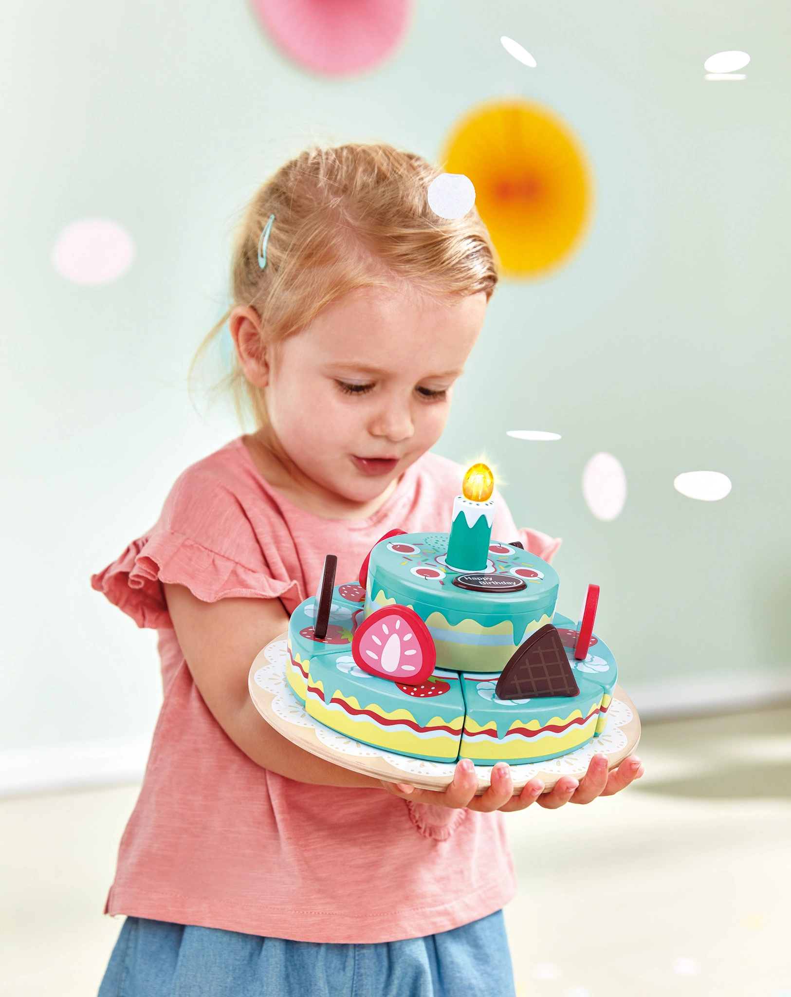 Holztorte HAPPY BIRTHDAY in bunt