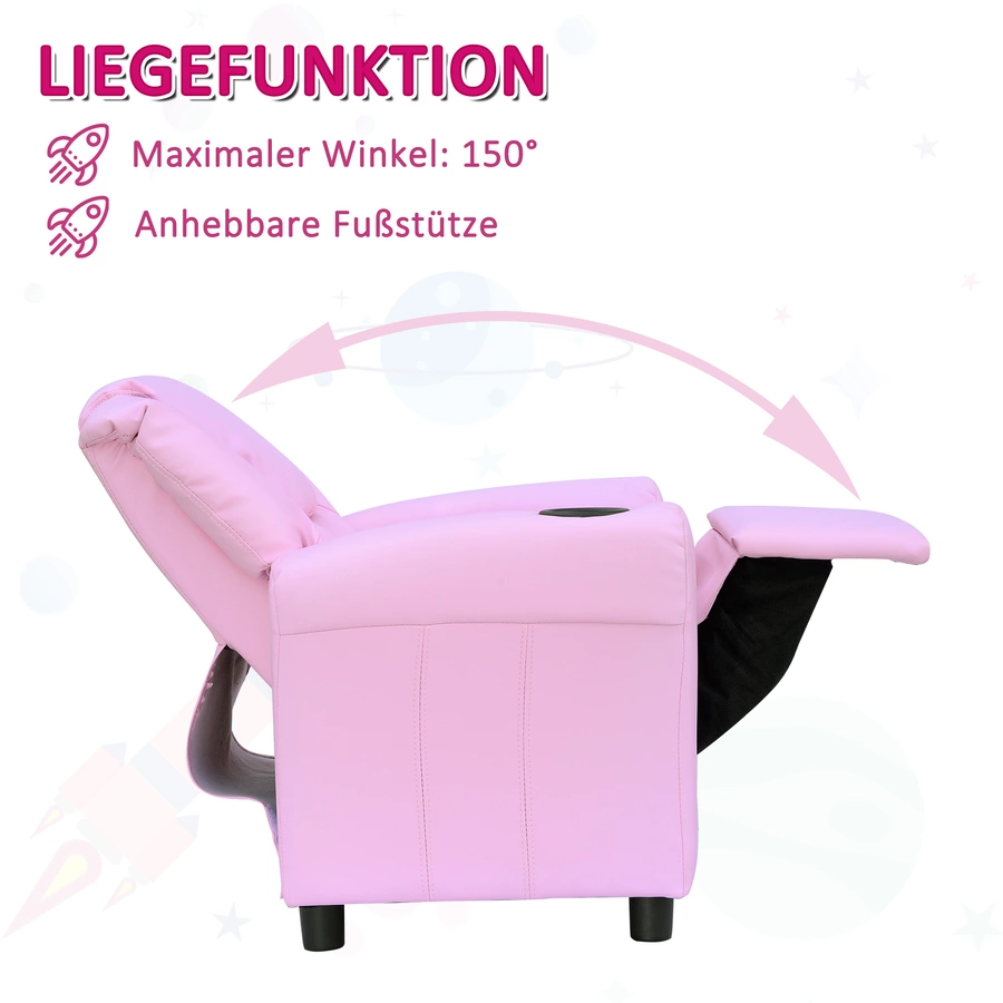 HOMCOM Kindersessel mit Liegefunktion rosa