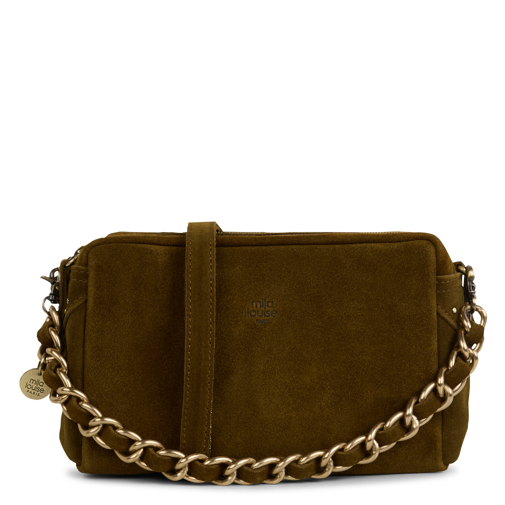 MAMA - Sac caméra en cuir velours | Kaki