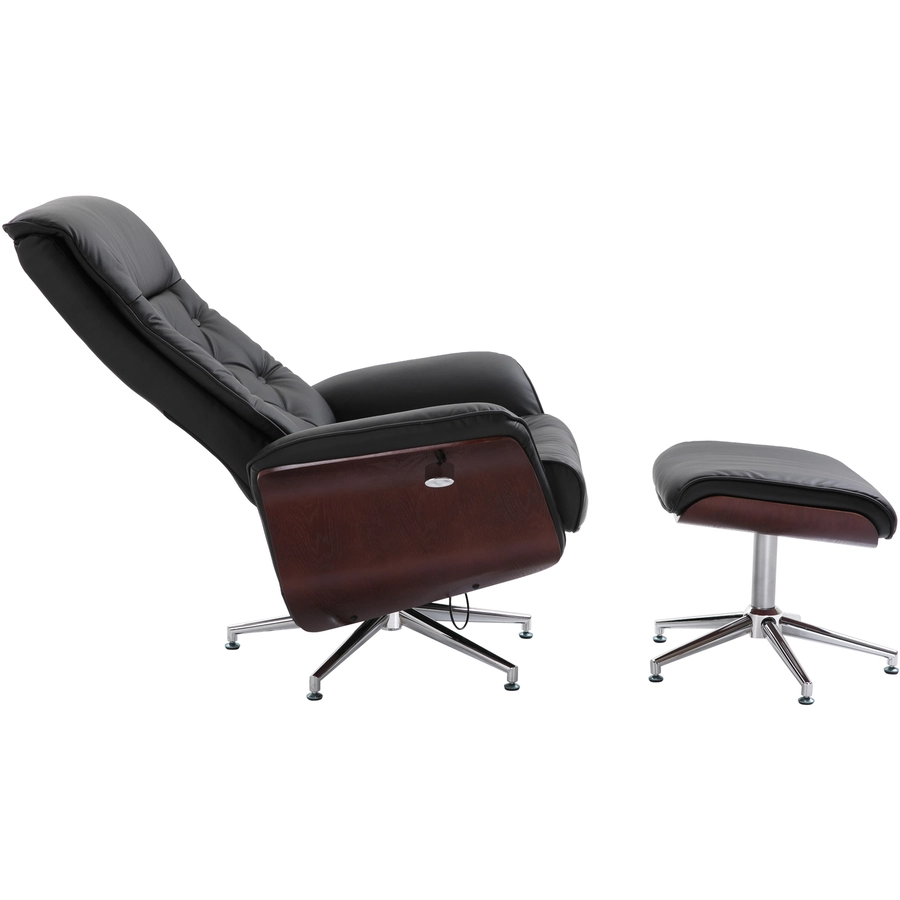 HOMCOM Chesterfield Sessel mit Hocker schwarz