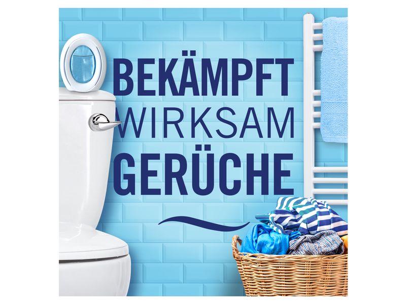 Febreze Bad Lufterfrischer Reine Frische 5 Stück Praktischer Aufsteller für kontinuierliche Geruchsbekämpfung