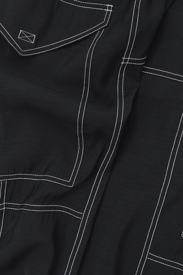 Ganni Light Slub High Waist Pocket Pants Black