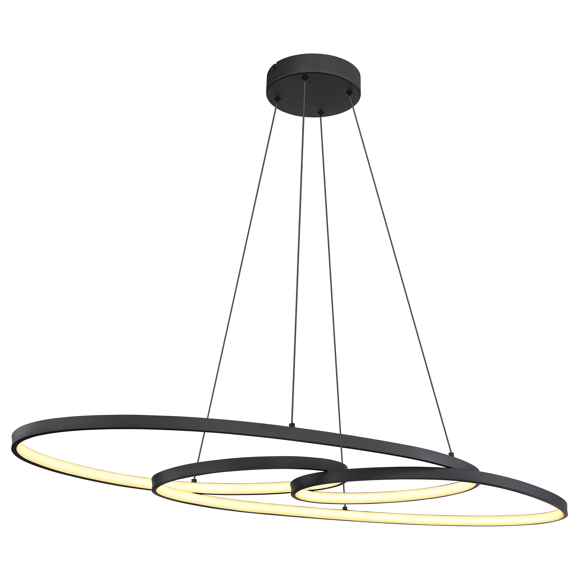 LED-Pendelleuchte - schwarz matt - Memoryfunktion - 120 cm