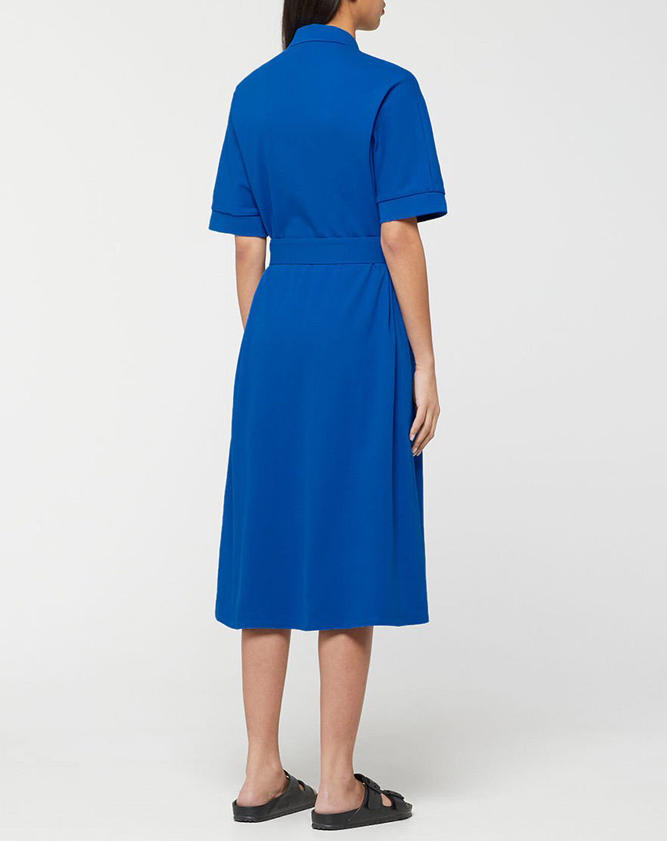 Jodhpur Robe mi-longue en Coton piqué Arias évasée bleu électrique
