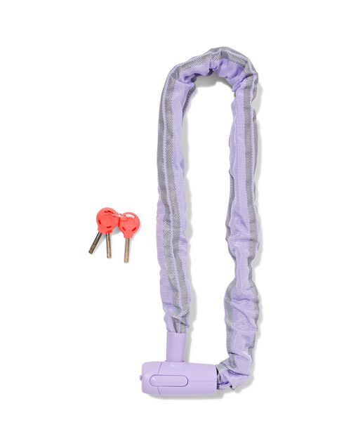 chaîne avec serrure antivol fixe 90cm Ø8mm lilas