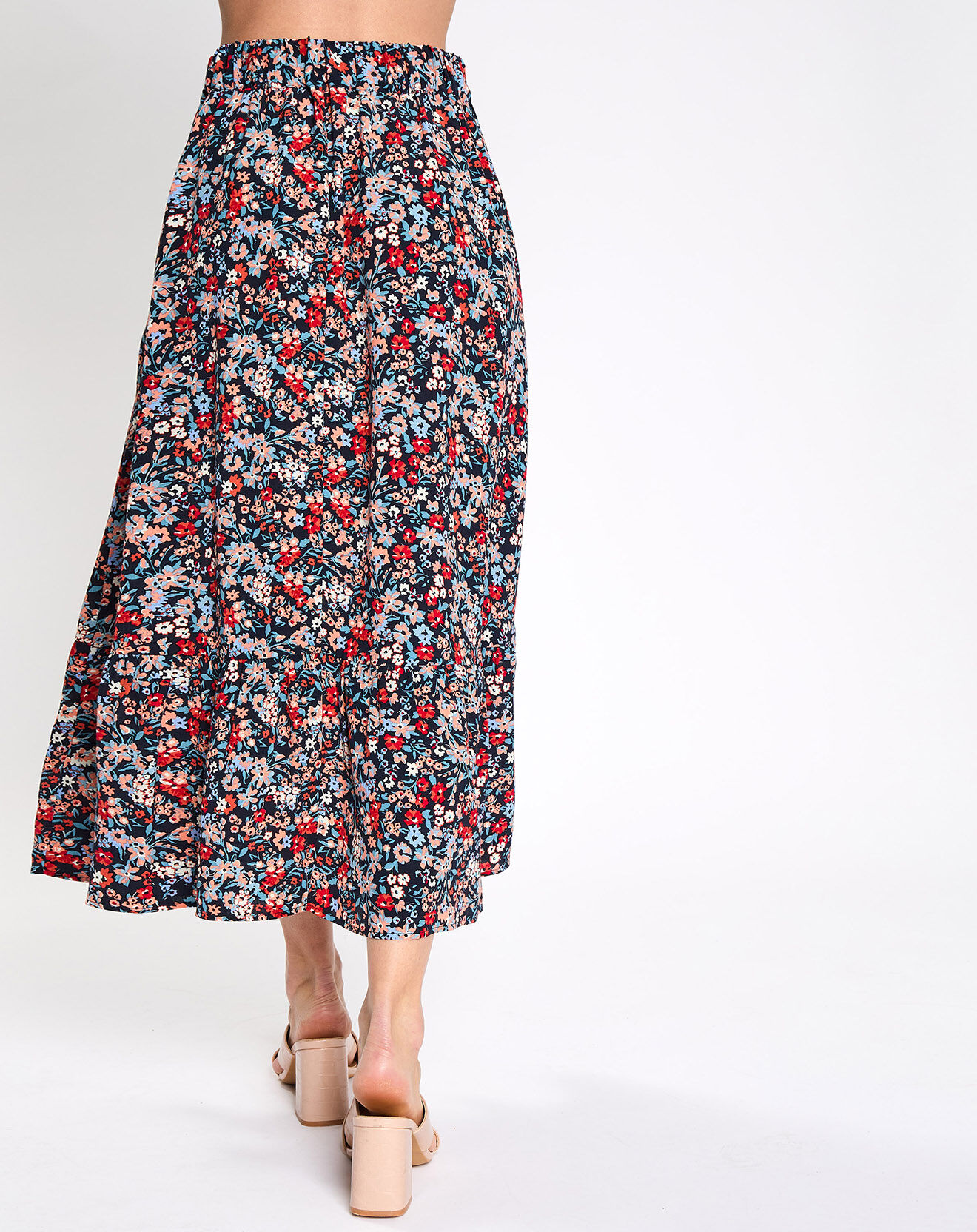 Esprit Jupe midi à fleurs multicolore