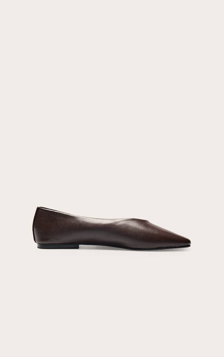 Chocolat Ballerine À Bout Effilé En Synthétiquecuir