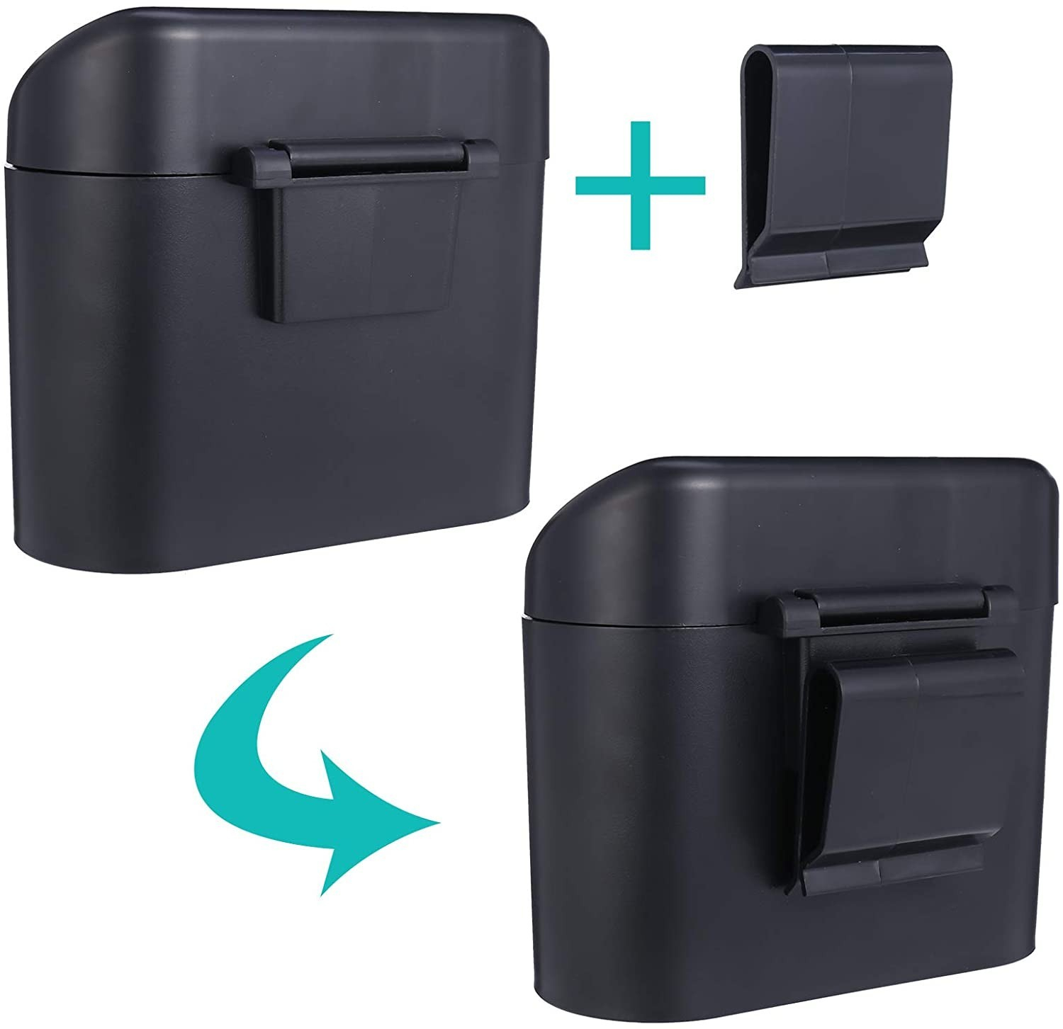 (1L) Mini Hänge Mülleimer Auto Abfallbox - Schwarz