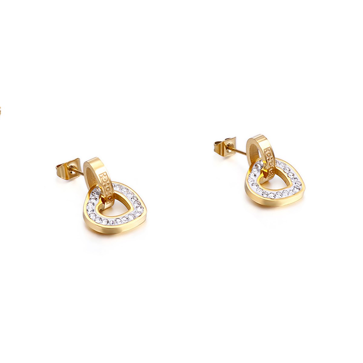 LCS01049.PA - Parure Collier et Boucles D'oreilles - Coeur empierré