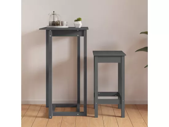 Table de bar Gris 60x60x110 cm Bois massif de pin