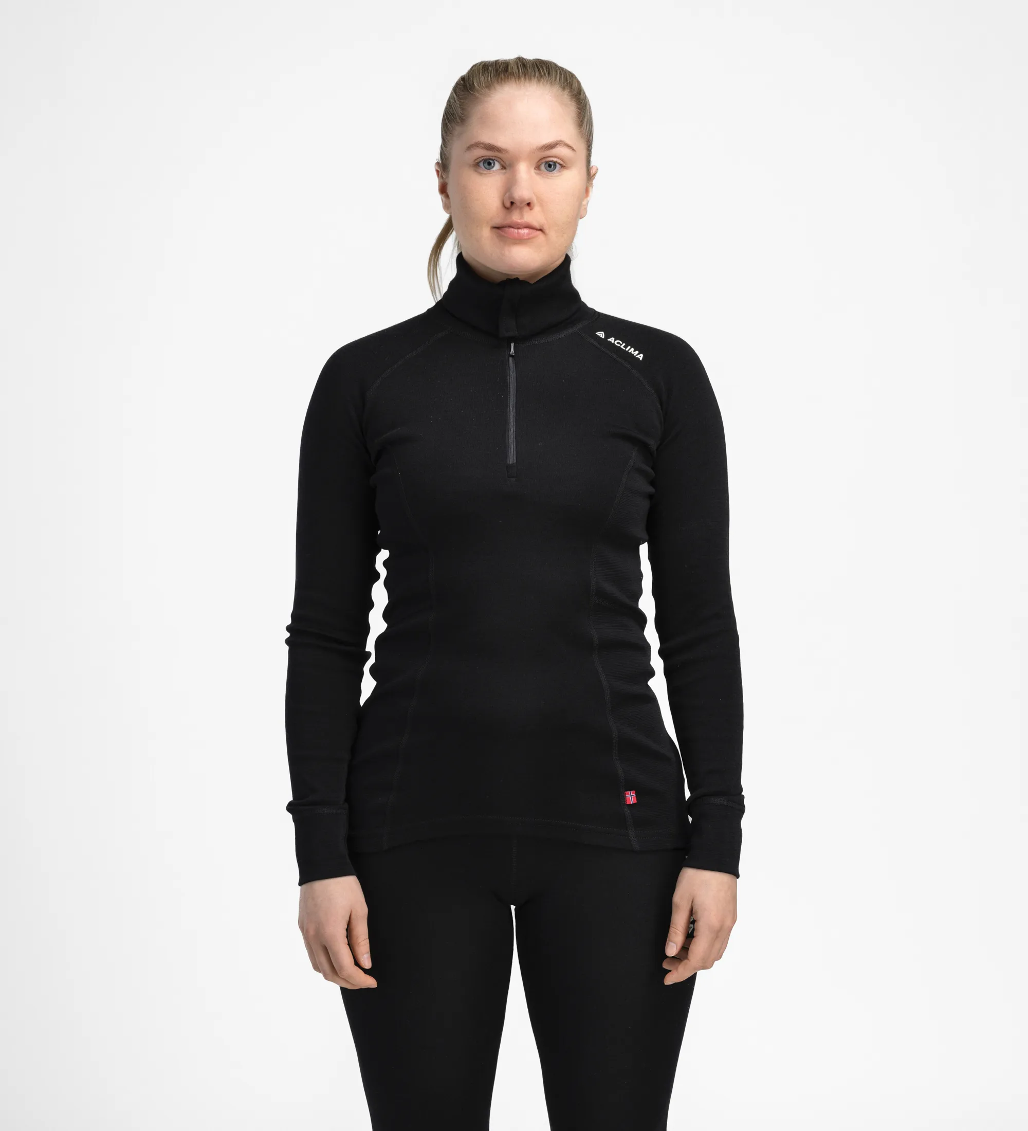 Aclima Women's WarmWool Polo Jet Black