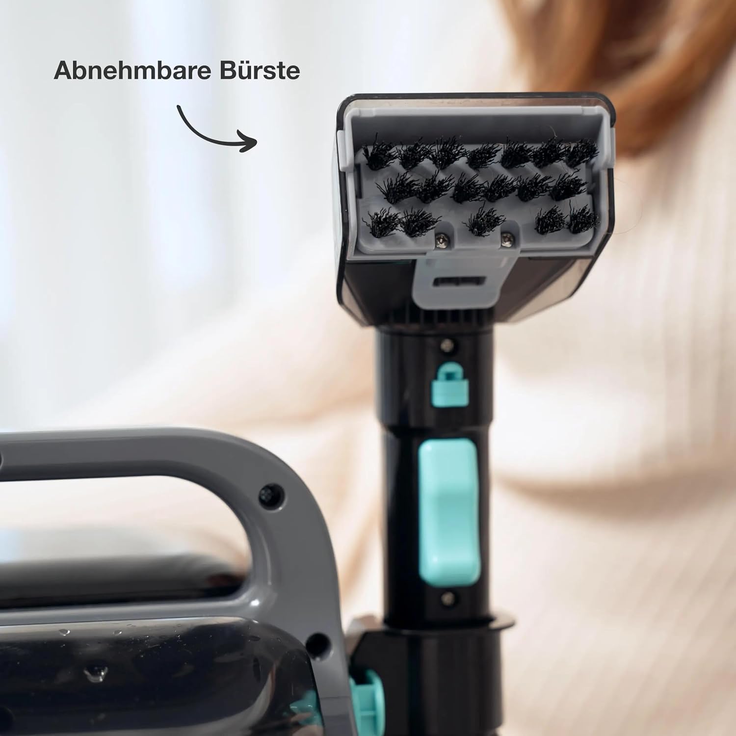 Waschsauger - Fleckenreiniger für Teppich, Sofa, Vorleger, Polster, Treppen, Auto - Leistungsstarker Teppichreiniger - Polsterreiniger Gerät 650W, 1,4L, Grau/Blau