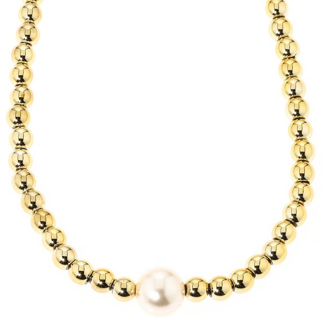 Glamour-Collier, Muschelkernperle, Magnet, ca. 50 cm