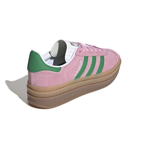 Adidas Gazelle Bold Sneakers, True Pink/Green/White, 40 2/3