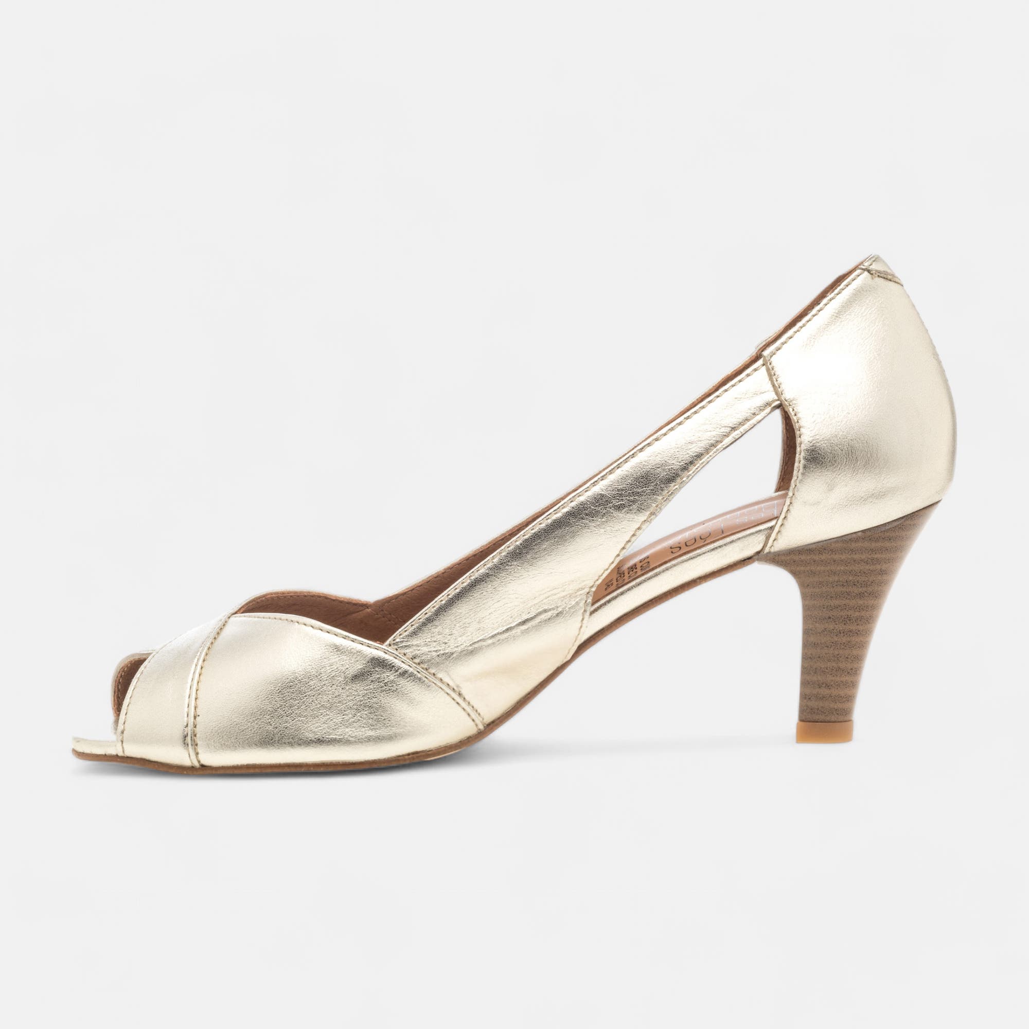 Nu-pieds à talon Femme en cuir or