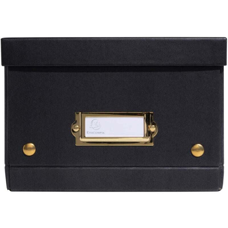 Boîte de rangement à plat carton 20x26x15cm Néo Déco - Noir