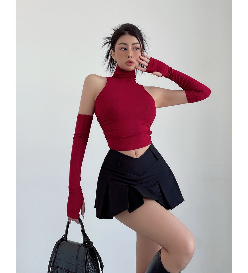 LIVIE - Set: Mouwloze top met col en mouwen
