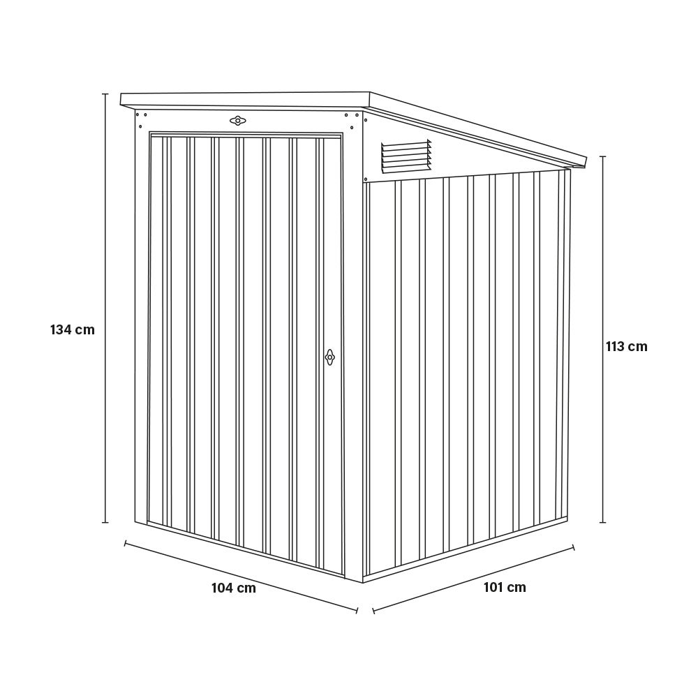 Home Deluxe - BASURA S Bin Storage Unit - Afmetingen 104 x 101 x 134 cm, Binnenoppervlak 0,77 m² - voor 1 x 240 L afvalbak | Bin storage unit, tuinopslag