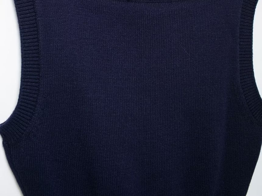 Avauntgardo - Tanktop met col en geribbelde zoom