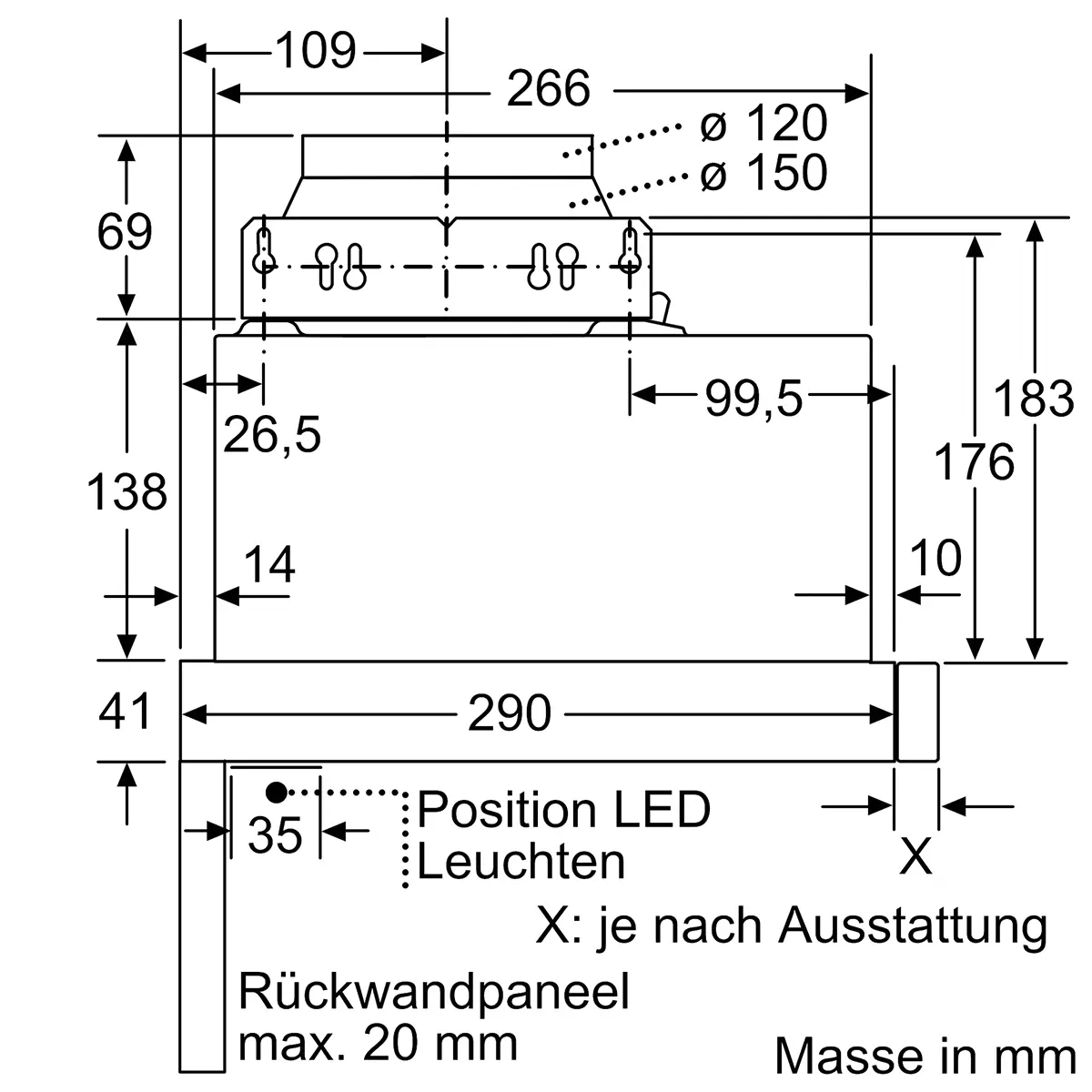 Bosch Haube, Flachschirm DFM064W51C