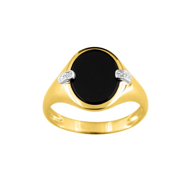 Chevalière homme - Or 18 Carats - Diamant 0,02 Carats