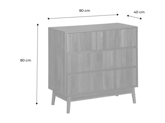 Commode de rangement décor bois de noyer. 3 tiroirs
