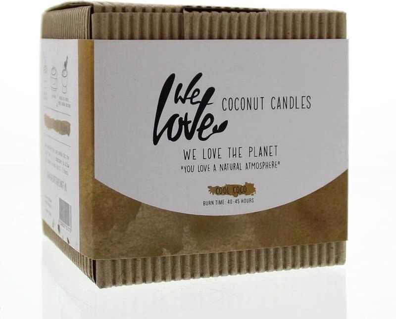 We Love The Planet - Coconut Candle - Cool Coco - Kaars - 100% Sojawas - 40-45 uur brandtijd