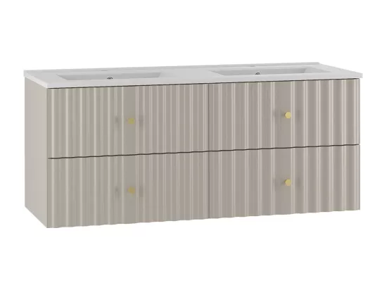 Meuble double vasque encastrée 120cm Izae Cachemire