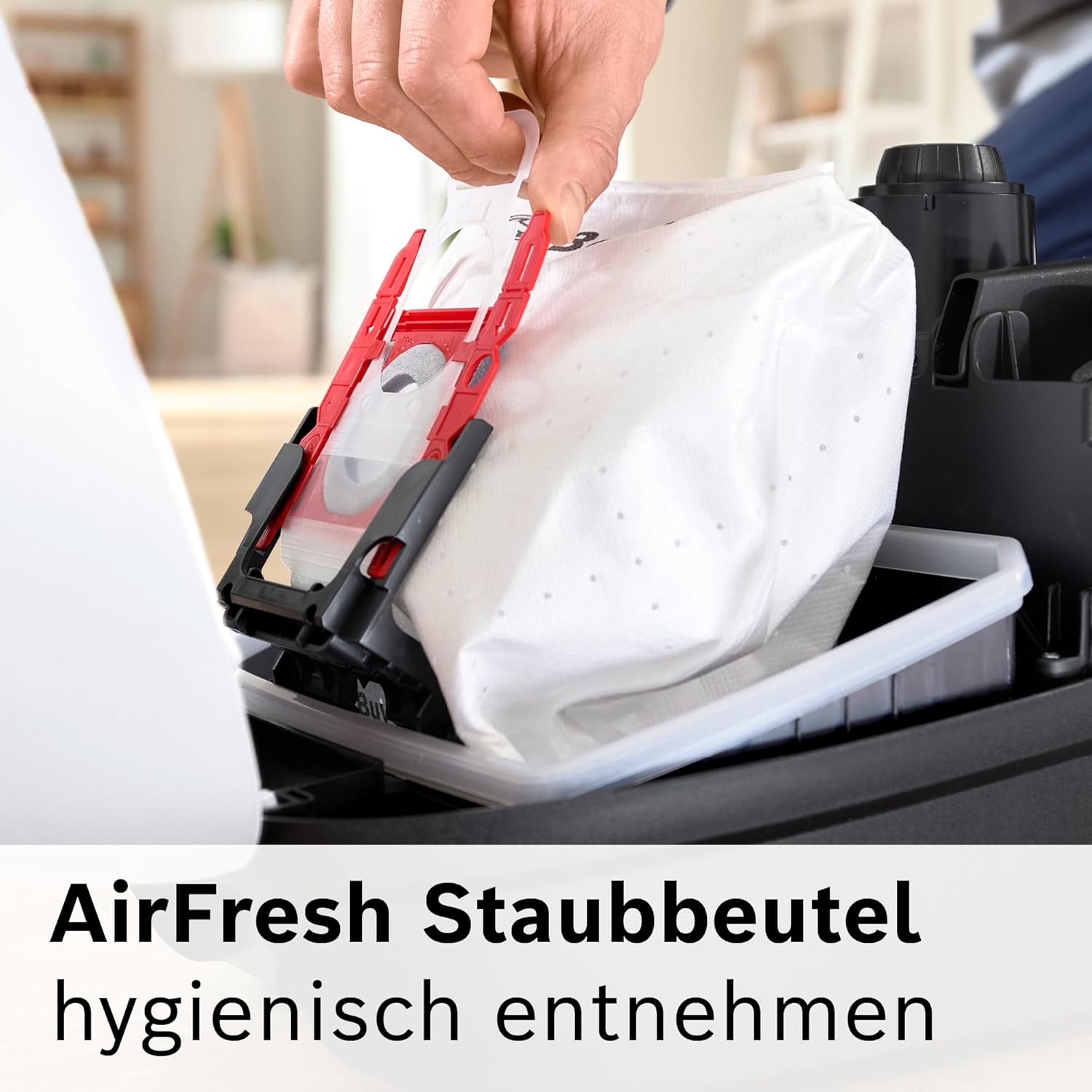 Bosch Staubsauger mit Beutel Serie 4 ProHygienic BGD41HYG, ideal für Allergiker, Hygiene-Filter, 10 Jahre Motorgarantie, integriertes Zubehör, Matratzendüse, langes Kabel, Made in Germany, 600 W, weiß
