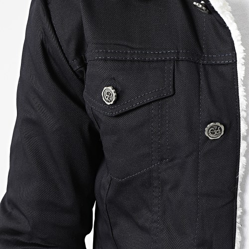 Veste Jean Col Mouton 7004 Bleu Marine