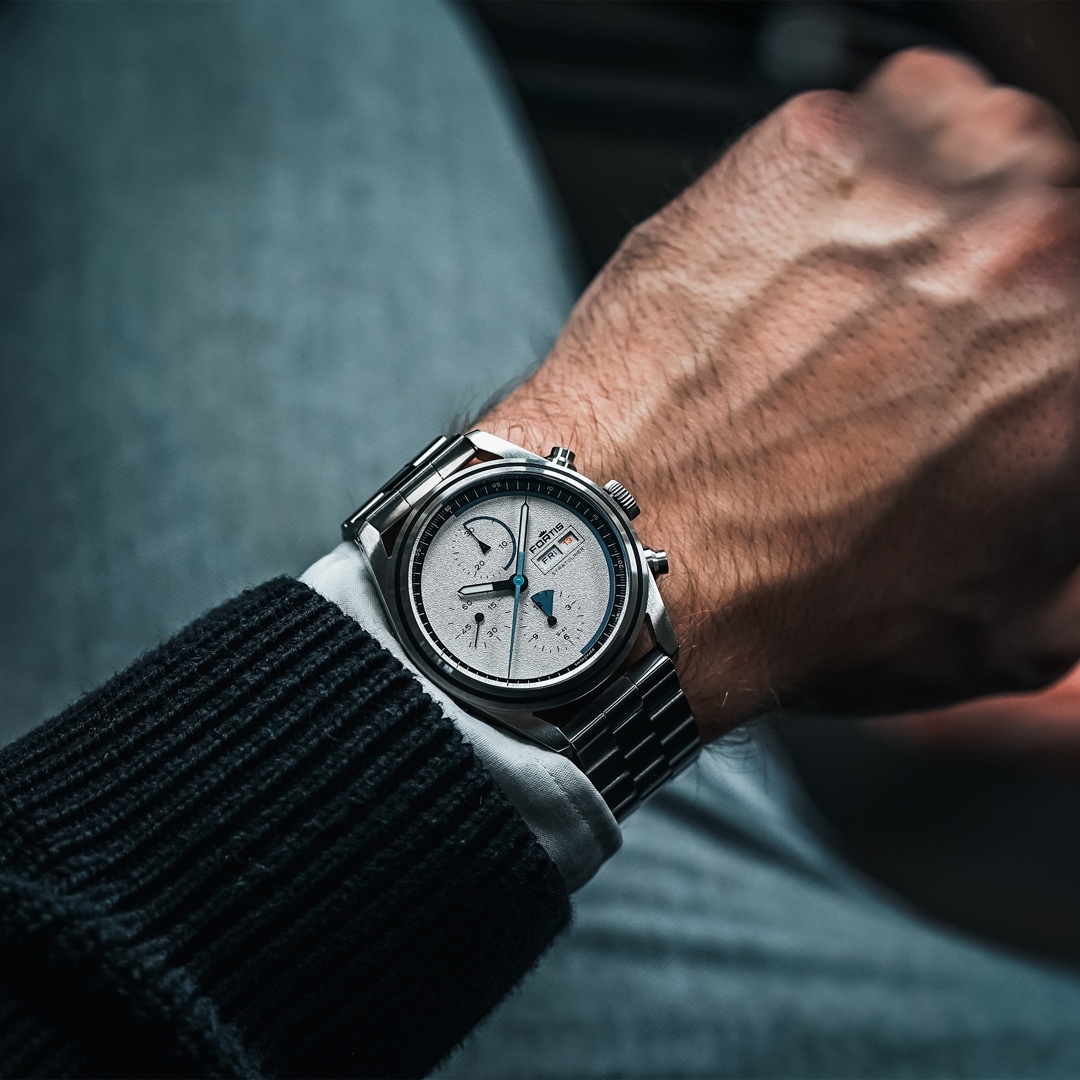 Fortis Stratoliner S-41 White Dust Block Bracelet