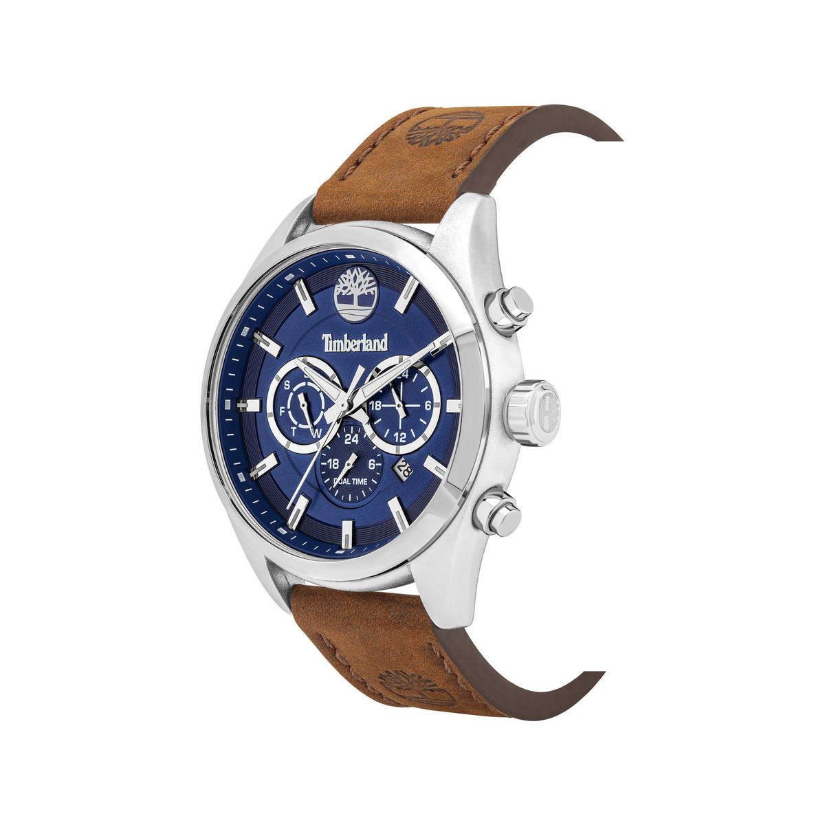 Montre Timberland homme acier cuir marron