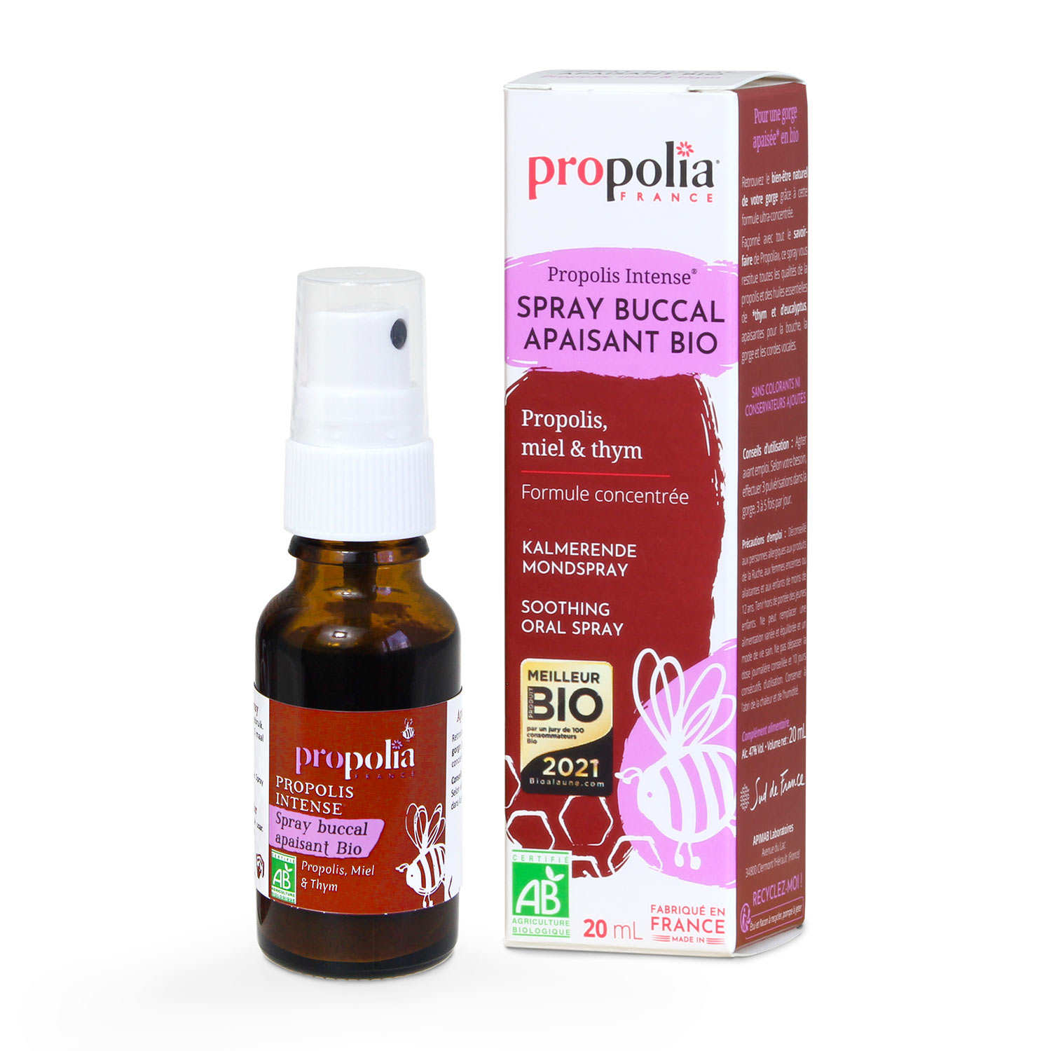 Spray buccal apaisant bio à la propolis