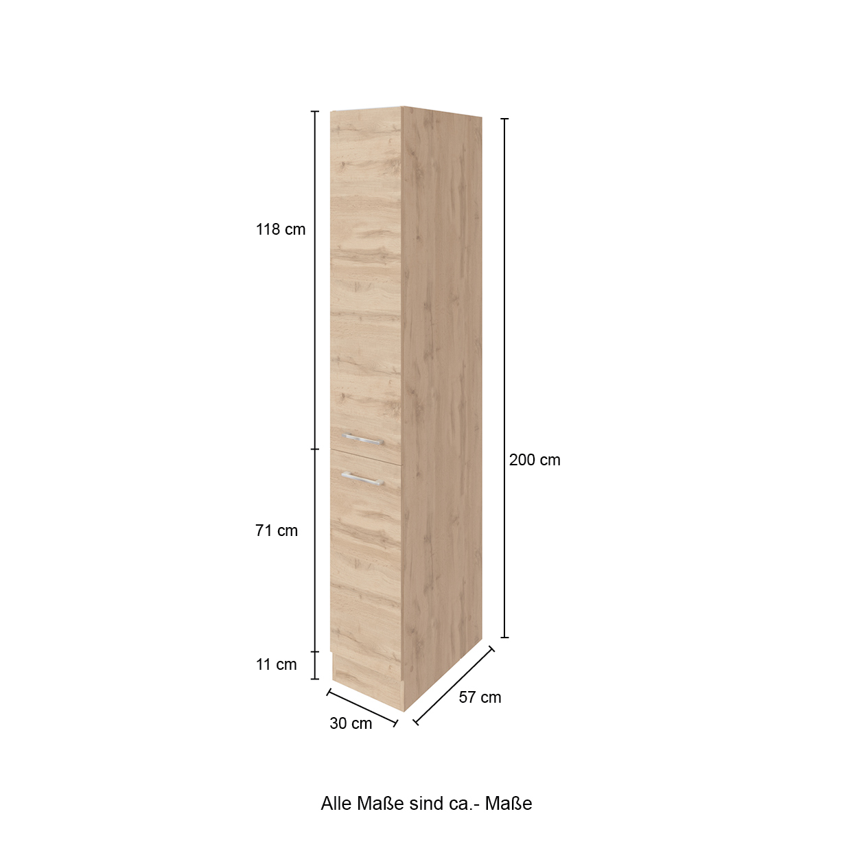 Apothekerschrank SORRENTO - Wotan Eiche - 30 cm