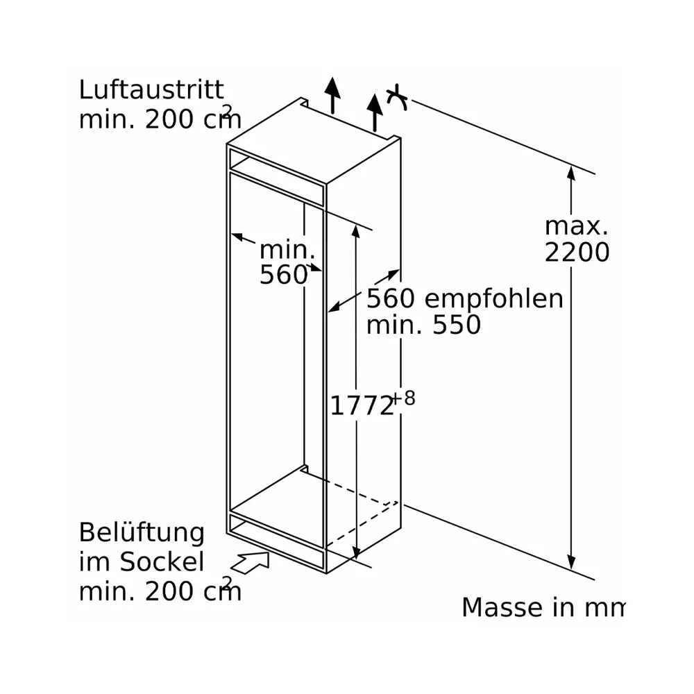 Siemens KI86NADD0 Einbau-Kühl-Gefrier-Kombination 260 Liter