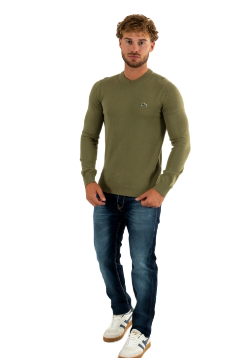 Pull leger lacoste ah1985 bmy kaki