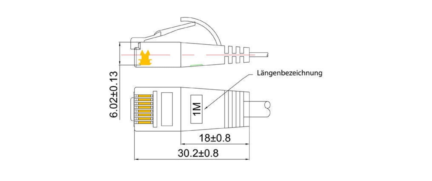 Slimpatchkabel RJ-45 - RJ-45, Cat 6, UTP, 0.15 m, BlauUnscreened/Unshielded Twisted-Pair-Kabel (UTP) mit Klinkenschutz