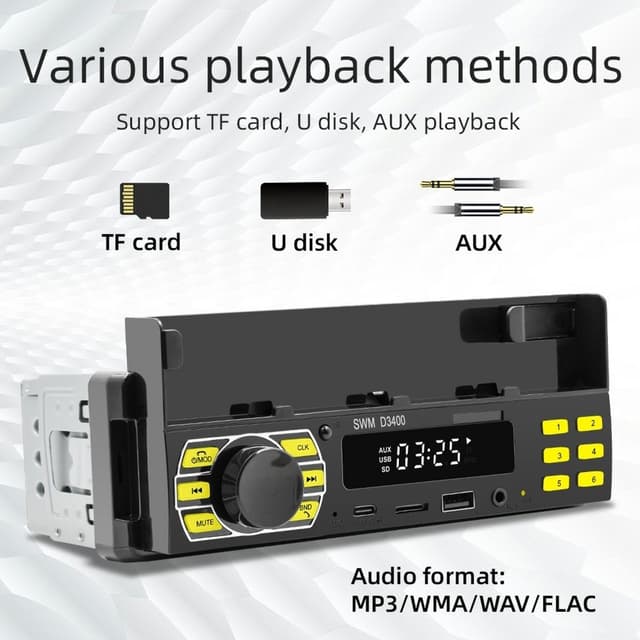 Bluetooth Stereo Bil Stereo FM Radio MP3-afspiller Telefonholder