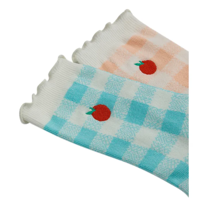 Bobo Choses Lot de 2 Chaussettes Vichy - Collection Femme  | Rose pâle