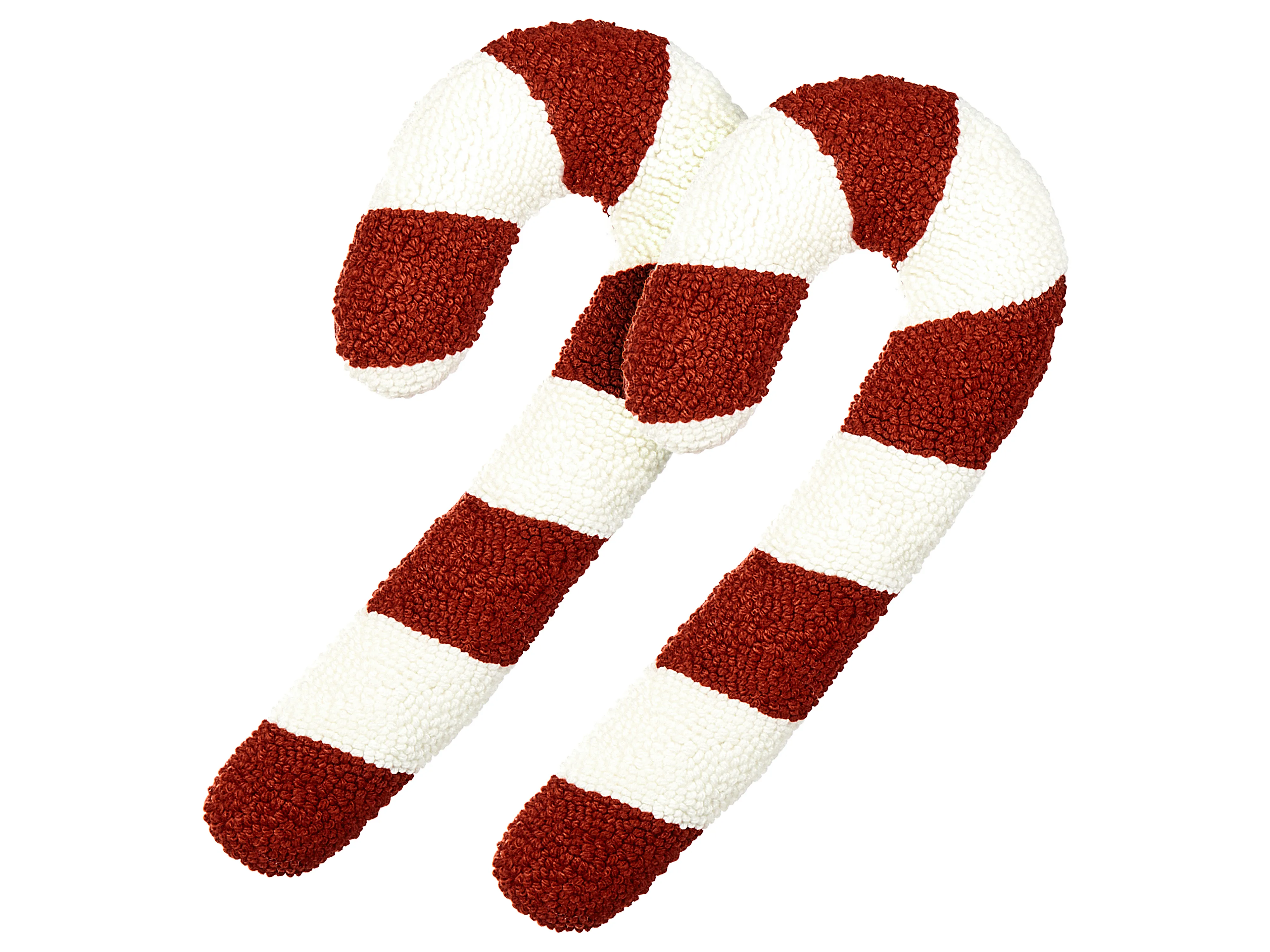 Set van 2 sierkussens CANDY CANE Bouclé 22 x 55 cm Rood kerstmotief
