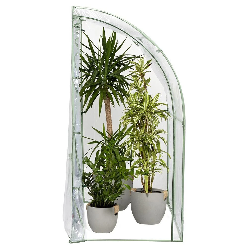 Serre murale PVC transparent et métal  100x200xH215cm
