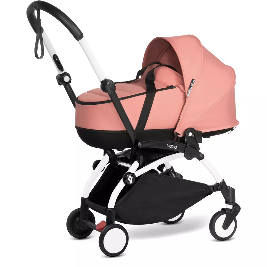 BABYZEN Kinderwagen YOYO2 0+ White mit Liegewanne und Textilset Ginger